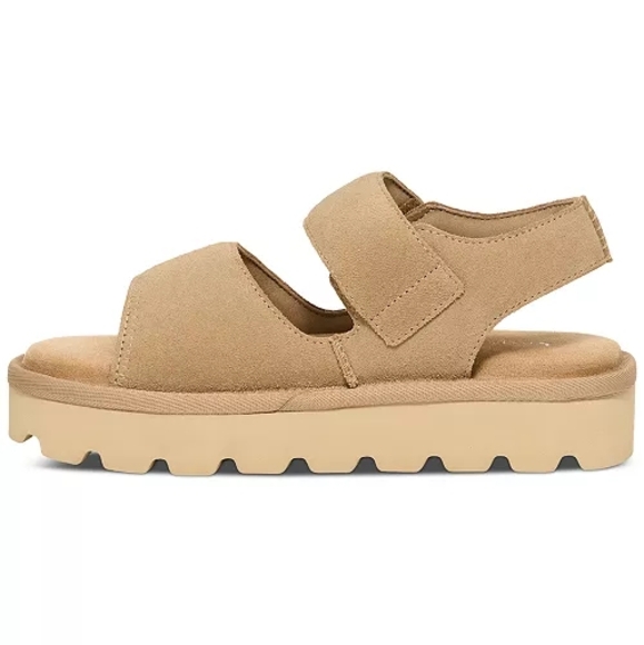 NEW Koolaburra By UGG Tizz Tan Platform Sandals with Velcro Straps Size 8 - Picture 6 of 12